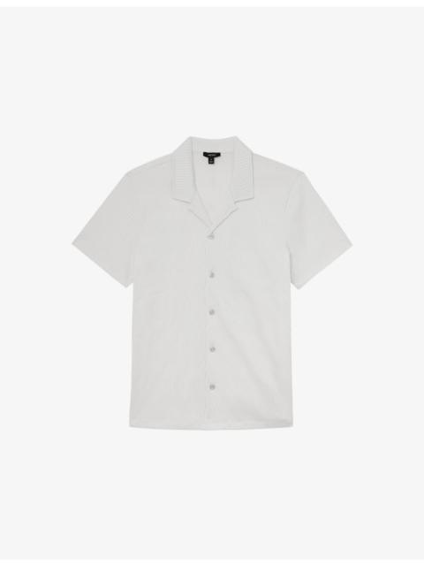 Aleo Textured-Wave Short-Sleeve Stretch-Woven Shirt