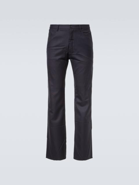 Pinstripe wool straight pants