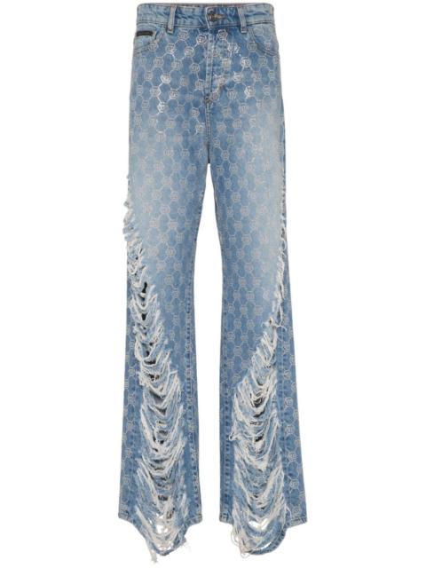 monogram strass jeans