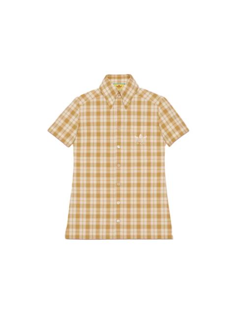 adidas x Gucci check cotton shirt