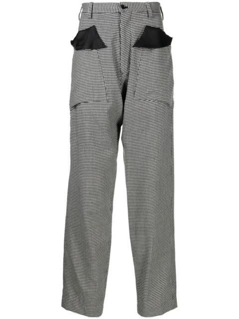 houndstooth wide tapered trousers