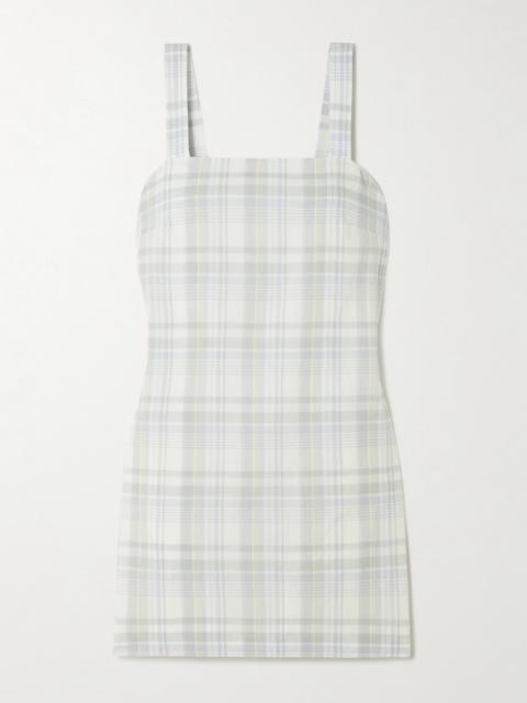 Checked Cotton And Linen-blend Mini Dress