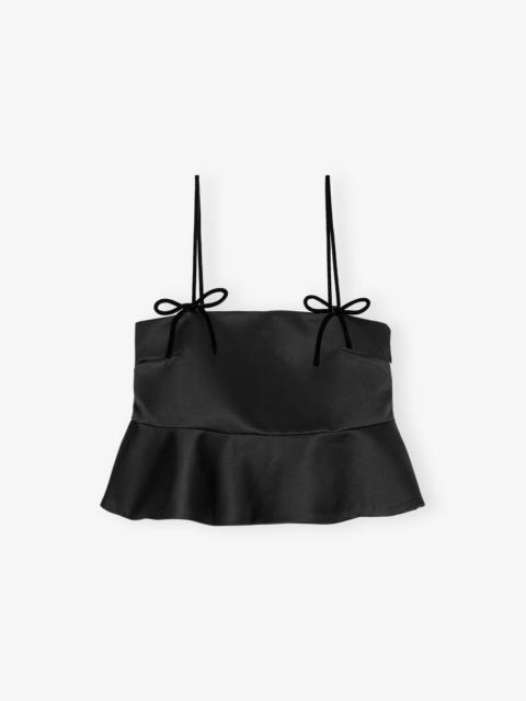 BLACK DUCHESSE SATIN TOP