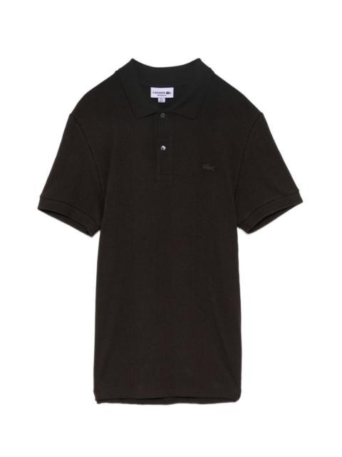 ribbed logo polo shirt