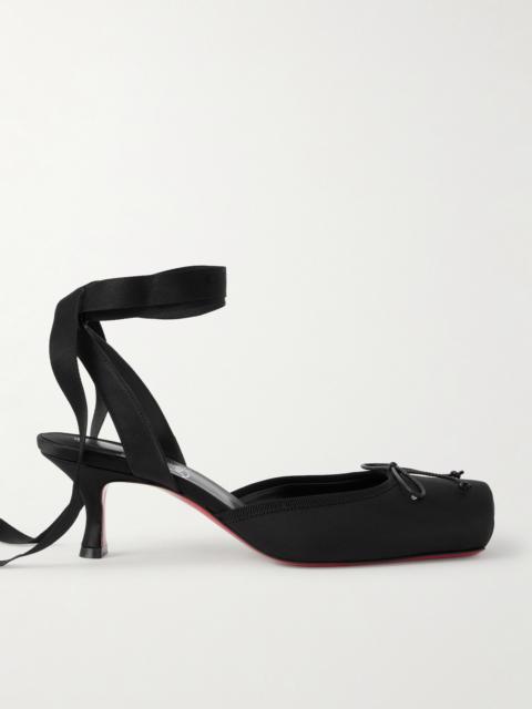 Cassia 55 Bow-detailed Grosgrain-trimmed Satin Pumps