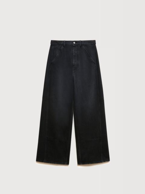 BLACK DENIM OVERSIZED WORKWEAR TROUSERS