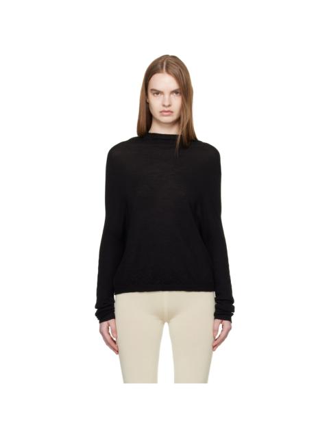 Black Temple Crater Knit Sweater