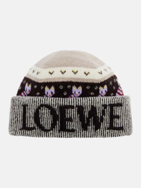 Logo wool-blend beanie