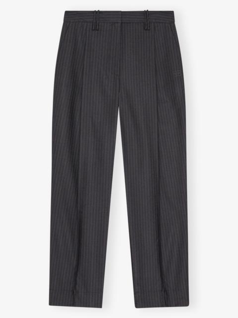 DARK GREY STRIPE SUITING PANTS