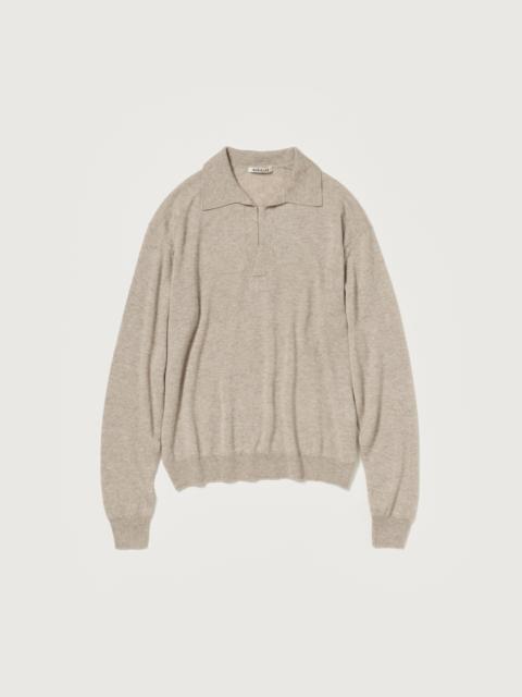 SUPER FINE CASHMERE SILK KNIT SKIPPER POLO
