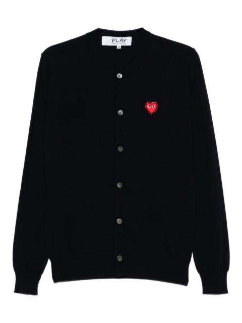 heart-emblem rhinestone-embellishment cardigan