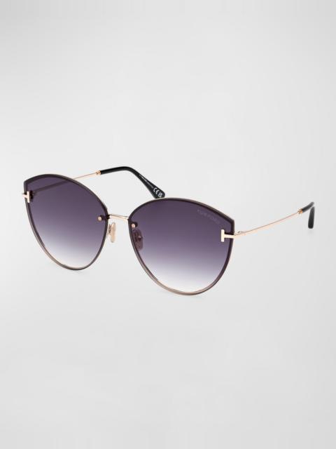 Evangeline Metal Cat-Eye Sunglasses