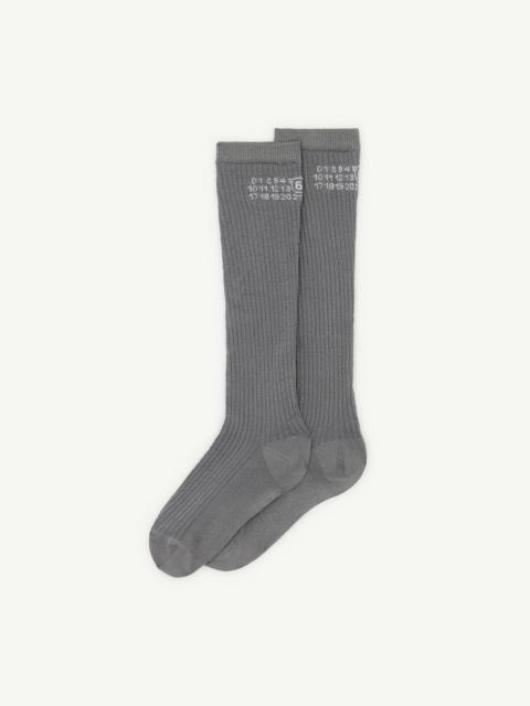 Numeric ribbed socks