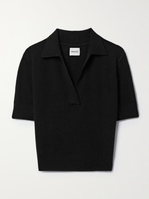 Shrunken Jo cashmere-blend polo shirt Black
