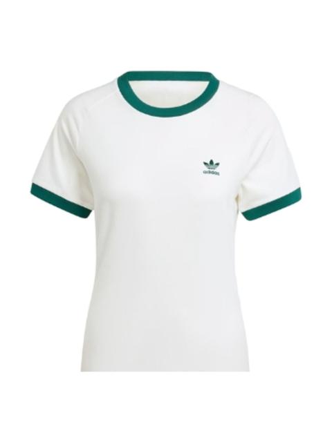 (WMNS) adidas originals Vrct Graphic T-Shirt 'White Green' IN4110