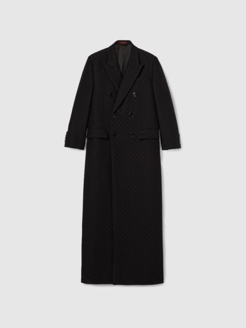 GG silk wool crêpe double-breasted coat