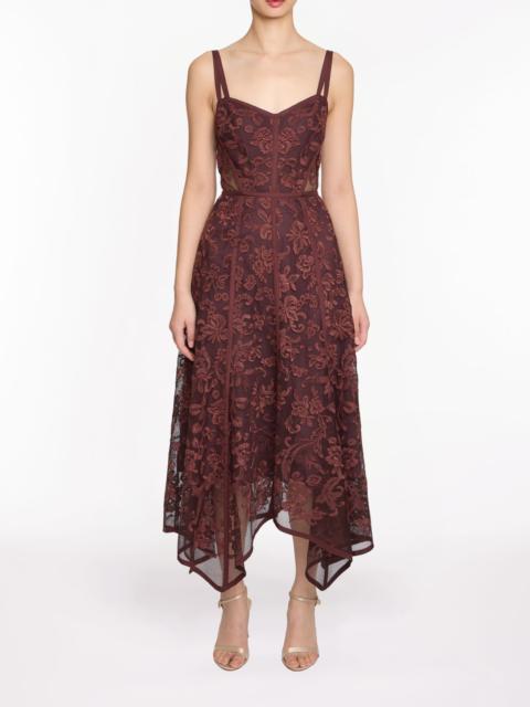 RIBBON STRAP CORDED LACE DRESS