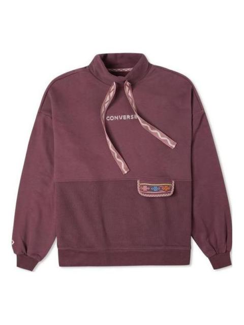 (WMNS) Converse Tapesyt Crew Sweatshirt 'Dark Mauve' 10025059-A02
