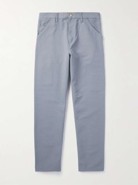 Single Knee Straight-Leg Organic Cotton-Canvas Trousers