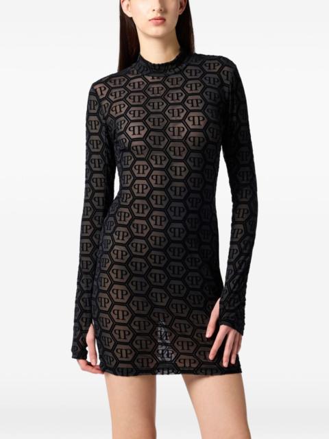 long-sleeved mini dress