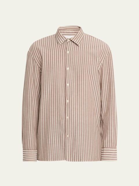 Men's Cotton Stripe Classic-Fit Button-Down Shirt