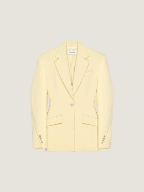 SINGLE-BREASTED COCOON JACKET IN WOOL