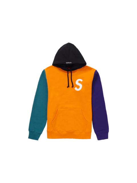 Supreme S Logo Colorblocked Hooded Sweatshirt Orange