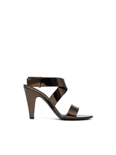 metallic strap sandals