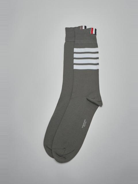 Mid Calf Socks W/ 4Bar In Lightweight Cotton