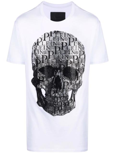 skull-print round neck T-shirt