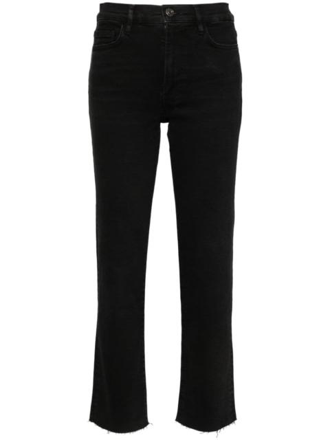 high-rise straight-leg jeans