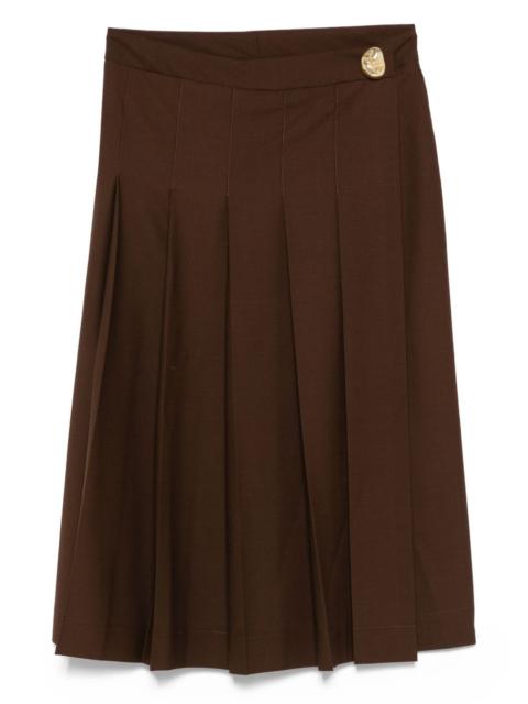 pleated midi skirt