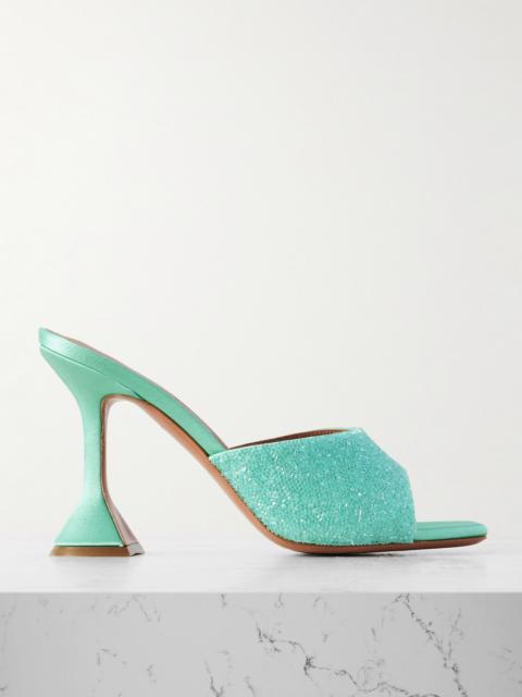 Lupita Crystal-embellished Satin Mules