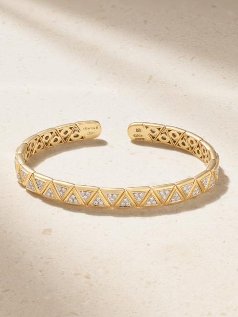 Triangoli 18-karat Gold Diamond Bangle