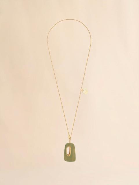 GREEN ENAMEL TRAPEZE NECKLACE