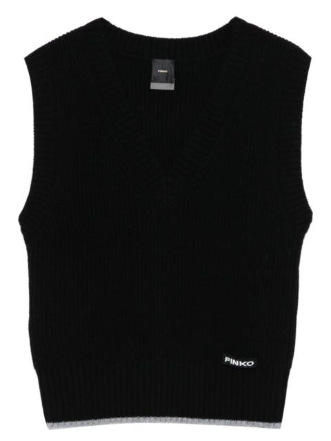 V-neck knitted vest