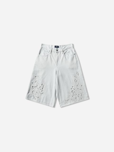 Women's Blue Tab Embroidered Bandit Shorts Blue
