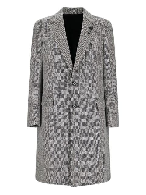 herringbone button-up coat