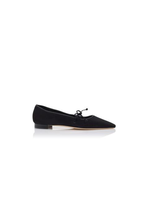Black Suede Flat Pumps