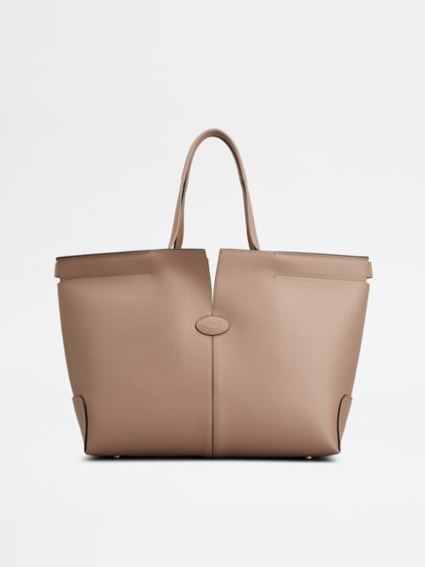 TOD'S DI BAG FOLIO IN LEATHER MEDIUM-SMALL - BEIGE