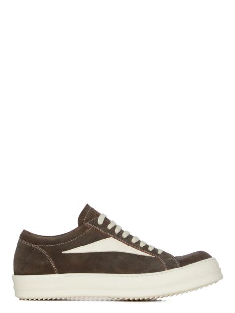 Vintage Leather-Trimmed Suede Sneakers Brown