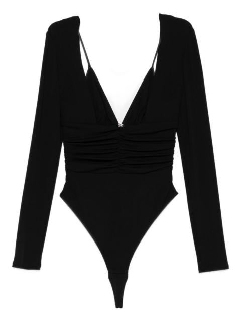 long-sleeve ruched bodysuit