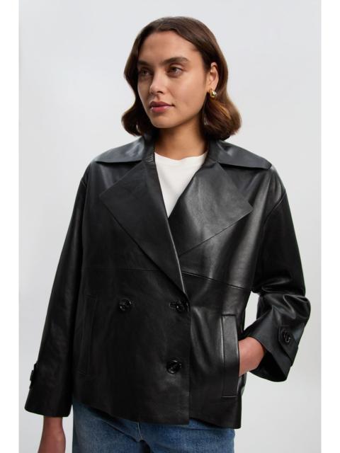 Leather Button Jacket