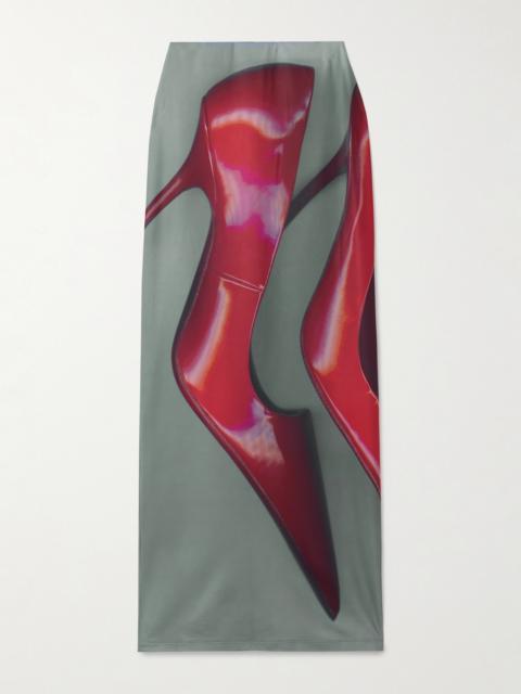 Printed Stretch-jersey Maxi Skirt
