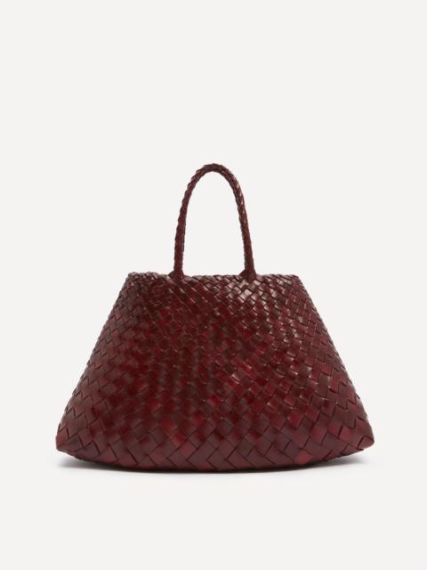 Small Santa Croce Woven Leather Tote Bag