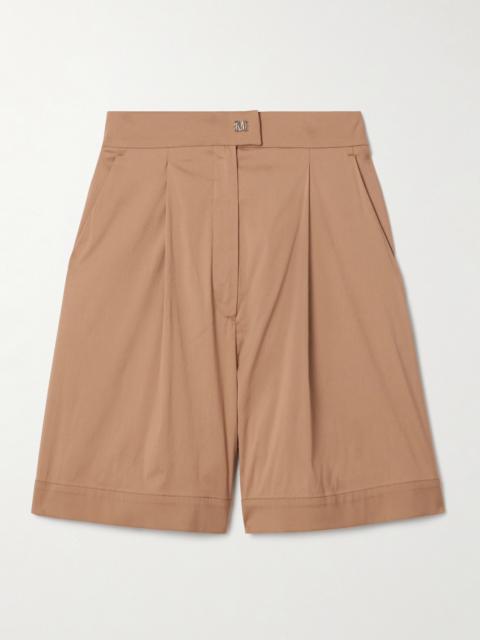 Sultano Pleated Cotton-blend Poplin Shorts