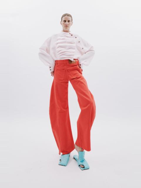 VOLUMINOUS BIB-FRONT SHIRT PALE PINK