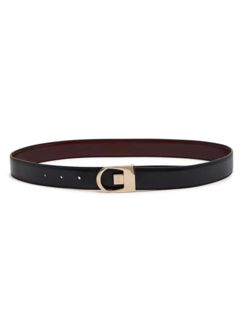 Saint Laurent Reversible Logo-engraved Leather Belt