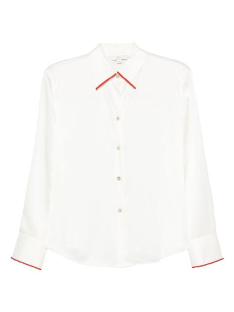 collar-detail silk shirt