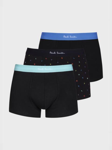 Black Mixed Boxer Briefs Three Pack